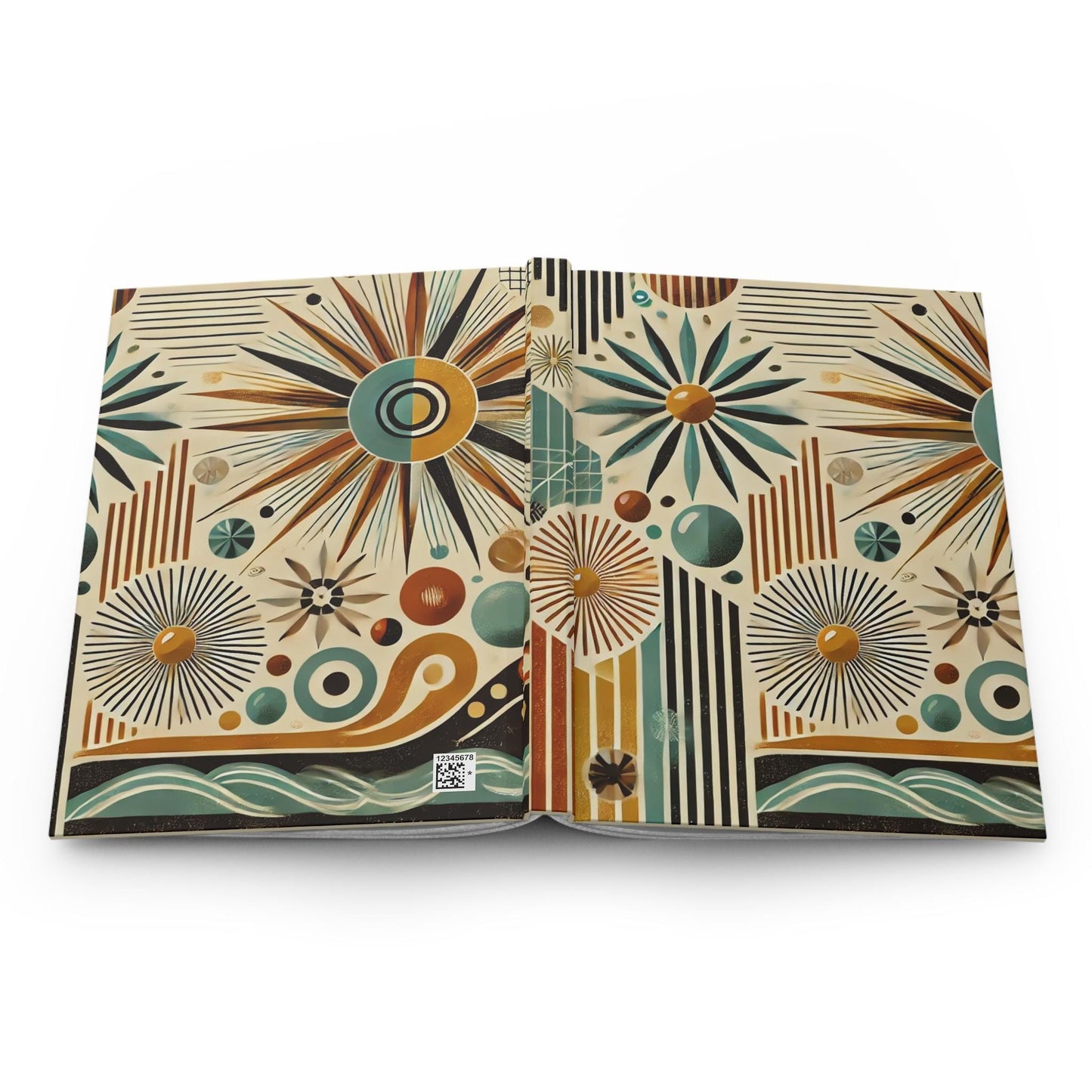 Journal Hardcover, Mid-Century Vintage Charm Notebook, Books Lovers Gift, Retro Matte Diary, Design Lovers Journal, Literature Enthusiast