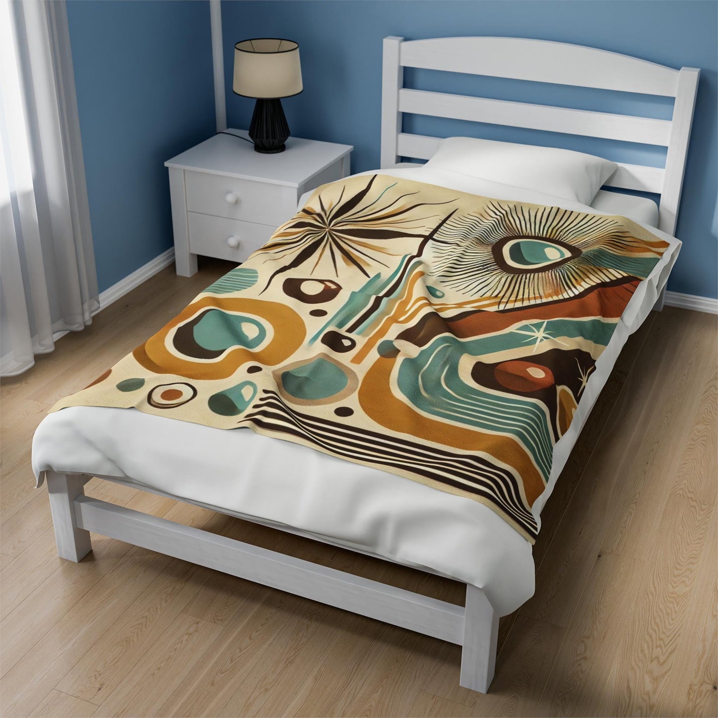 Plush Blanket, Mid-Century Modern Design, Soft Fleece Throw, Housewarming Gift, Chic Home Decor, Bauhaus Theme, Warm Bedding