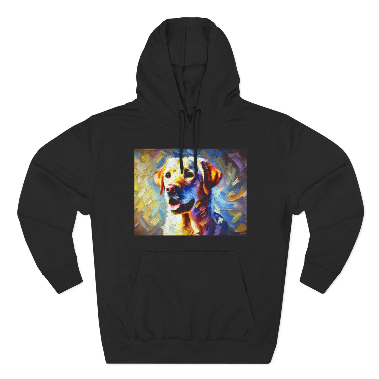 Labrador Retriever Fleece Hoodie, Colorful Pet Lover Apparel, Modern Dog Portrait Sweatshirt, Cozy Birthday Gift Idea, Soft Lab Dog Hoodie