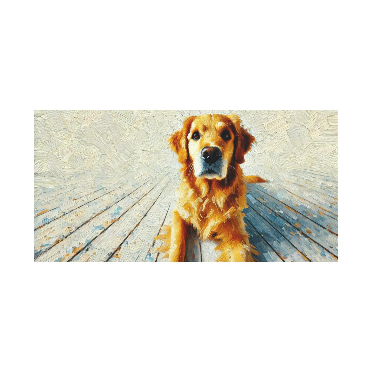 Canvas Print, Modern Impressionist Golden Retriever Portrait, Housewarming Gift, Dog Lover Home Decor, Original Stretched Wall Art, 7 Sizes