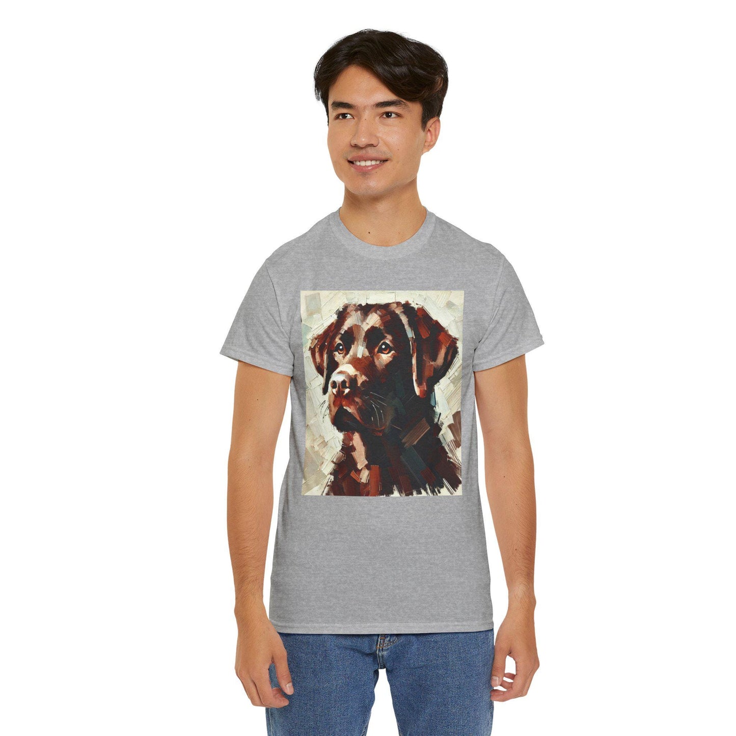 Dog Tee, Labrador Retriever Impressionist Design, Unisex LGBT Dog Lover Gift, Gay Graphic Top, Unisex Heavy Cotton T-shirt, 7 Colors 8 Sizes