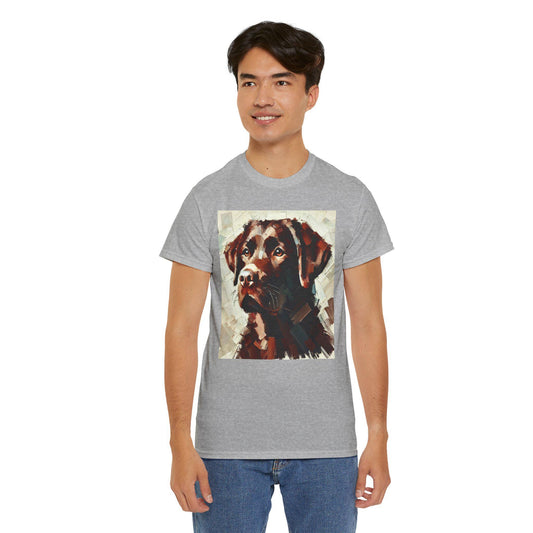 Dog Tee, Labrador Retriever Impressionist Design, Unisex LGBT Dog Lover Gift, Gay Graphic Top, Unisex Heavy Cotton T-shirt, 7 Colors 8 Sizes