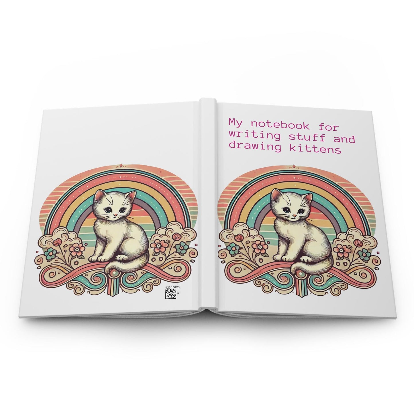 Cat Journal Hardcover - Funny Vintage Design Matte Journal - Humorous Notebook, Book Lovers Gift, Retro Art Diary