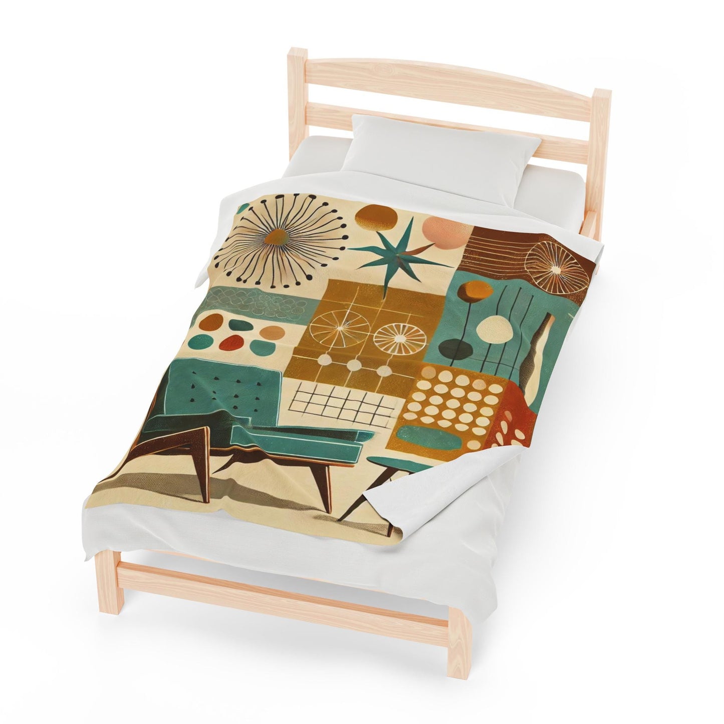 Plush Blanket, Mid-Century Modern Design, Soft Fleece Throw, Housewarming Gift, Chic Home Decor, Bauhaus Theme, Warm Bedding