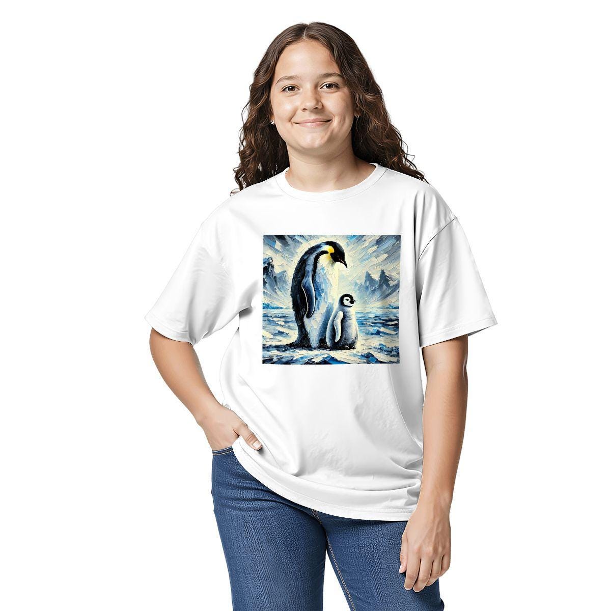 Kids Tee, Fun Penguin Youth T-Shirt, Unique Birthday Gift, Casual Vacation Wear, Original Art Tee, Kid's Fashion Design, Back To School