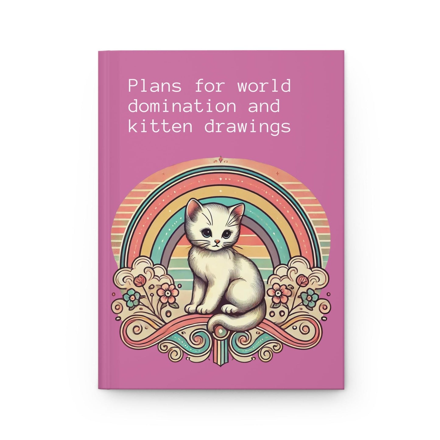 Cat Journal Hardcover - Funny Domination Vintage Design Matte Journal - Humorous Notebook, Book Lovers Gift, Retro Art Diary