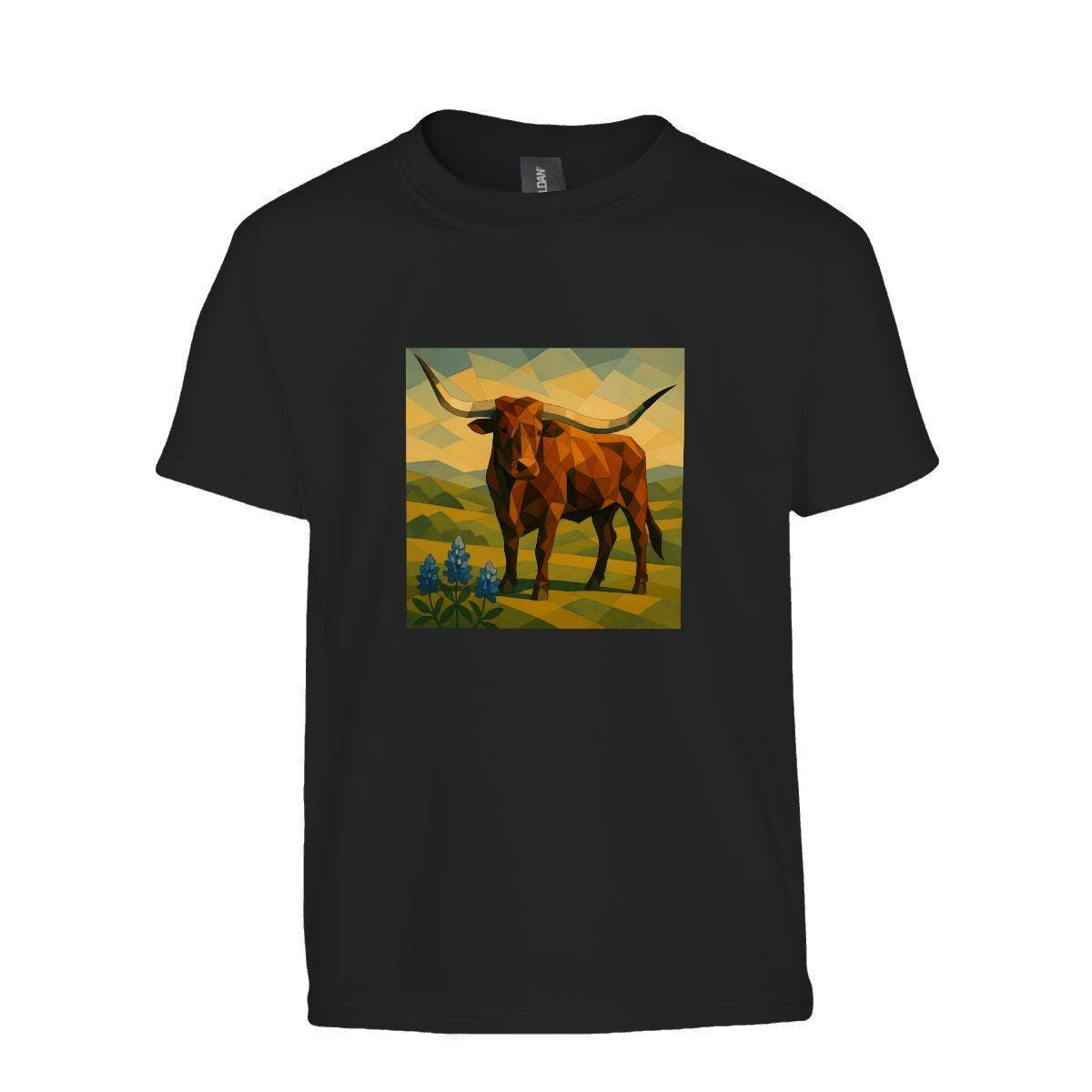 Kids Tee, Fun Texas Longhorn Youth T-Shirt, Unique Birthday Gift, Casual Vacation Wear, Original Art Tee, Kid's Fashion, Back To School