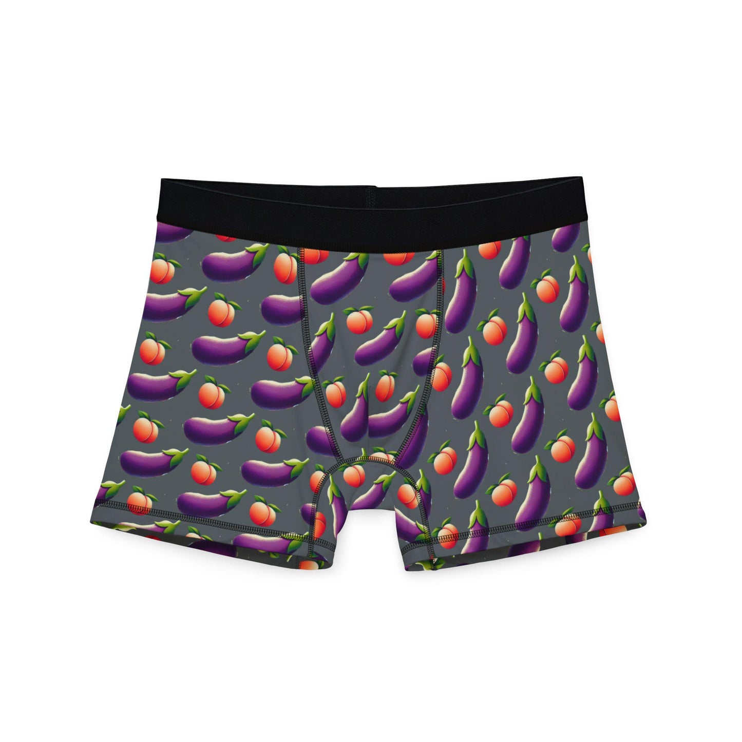 Men's Boxers, Funny Peach & Eggplant Emojis Design, Spicy Gift for Gay Men, LGBT Pride Underwear, Sexy Soft Boxer Briefs, Versatile Top Gift