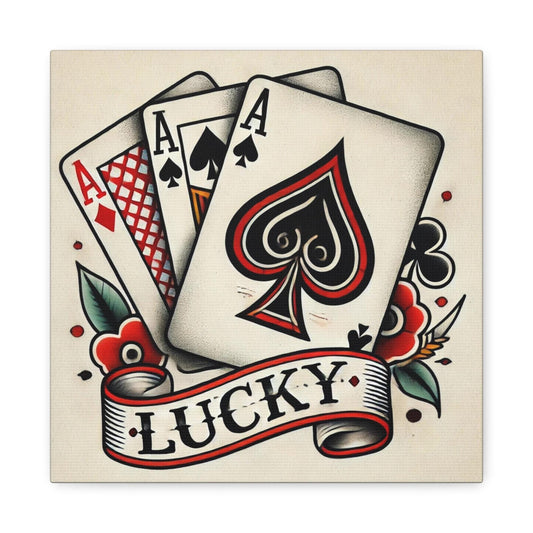 Playing Cards Canvas Print, Vintage Tattoo EVOLVE Design, Nature Wall Art, Modern Decor, Housewarming Gift, Retro Warmth, Matte Canvas