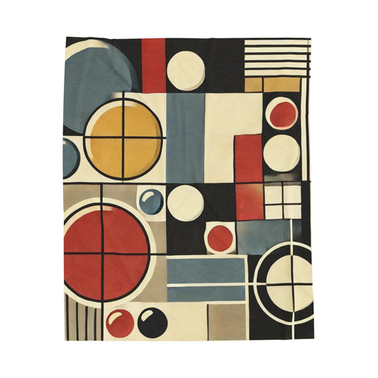 Plush Blanket, Mid-Century Modern Design, Soft Fleece Throw, Housewarming Gift, Chic Home Decor, Bauhaus Theme, Warm Bedding