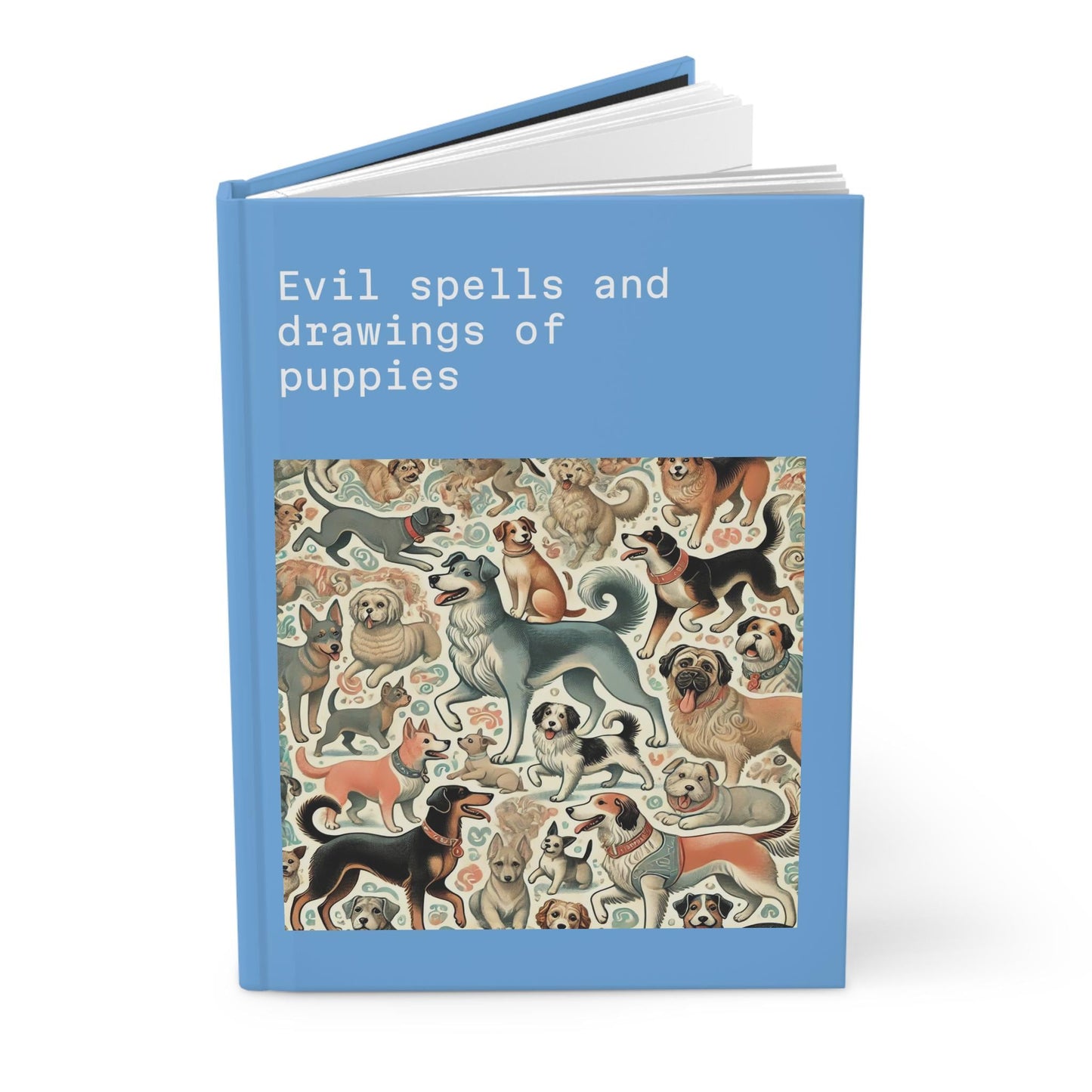 Dog Journal Hardcover - Funny Spells Vintage Design Matte Journal - Humorous Notebook, Book Lovers Gift, Retro Art Diary, Dog Lover Gift