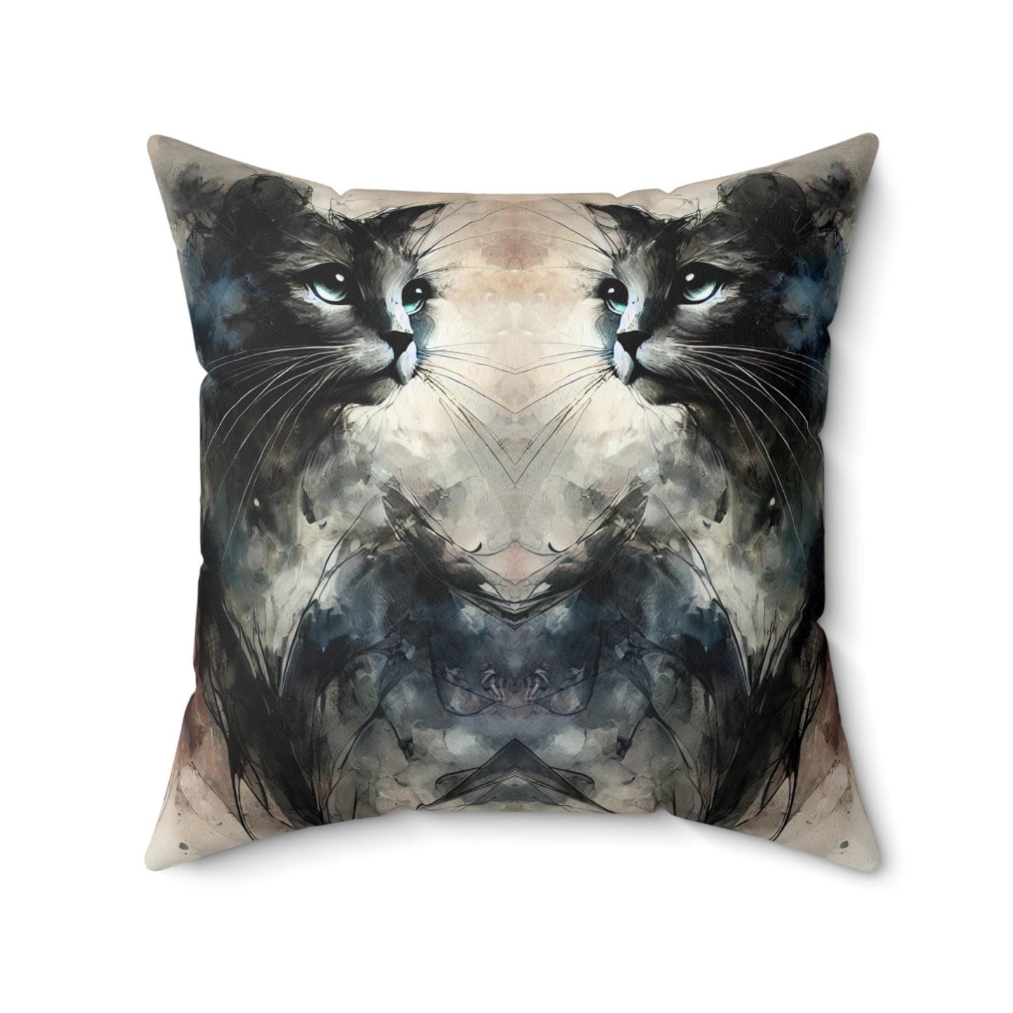 Pillow Modern Abstract Watercolor Cat Reflections 7 Design, Housewarming Gift, Soft Throw Pillow, Upscale Home Decor, Cat Lover Gift
