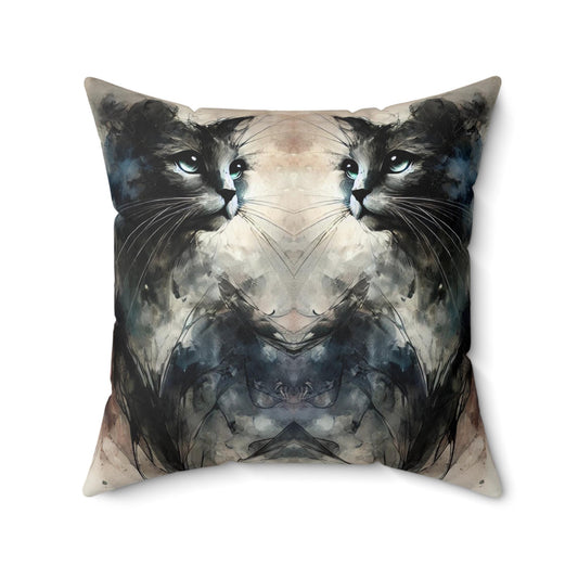 Pillow Modern Abstract Watercolor Cat Reflections 7 Design, Housewarming Gift, Soft Throw Pillow, Upscale Home Decor, Cat Lover Gift
