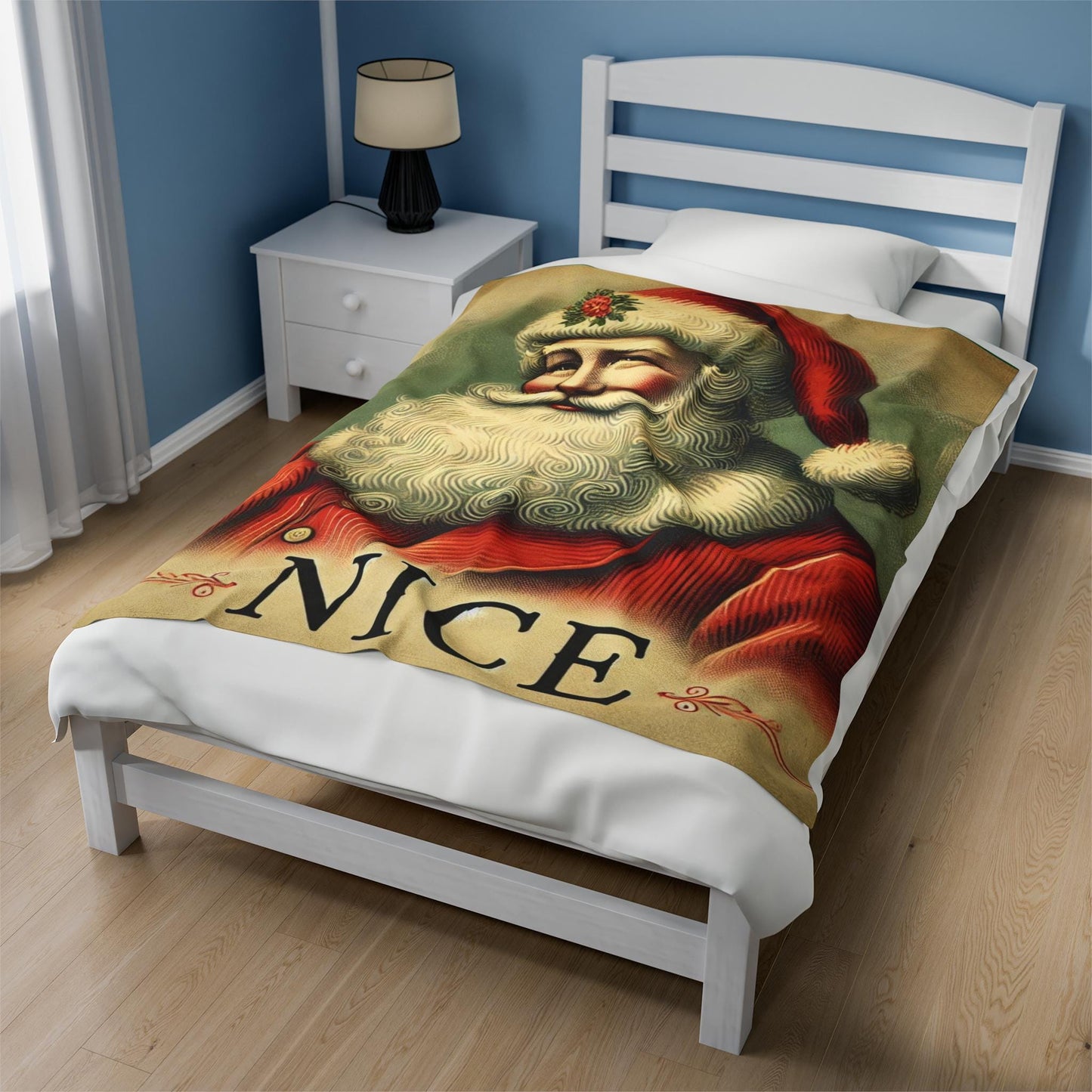 Nice Plush Blanket, Santa Claus Design, Soft Fleece Throw, Housewarming Gift, Holiday Home Decor, Christmas Theme, Warm Bedding