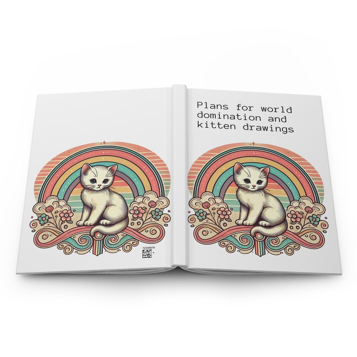 Cat Journal Hardcover - Funny Domination Vintage Design Matte Journal - Humorous Notebook, Book Lovers Gift, Retro Art Diary