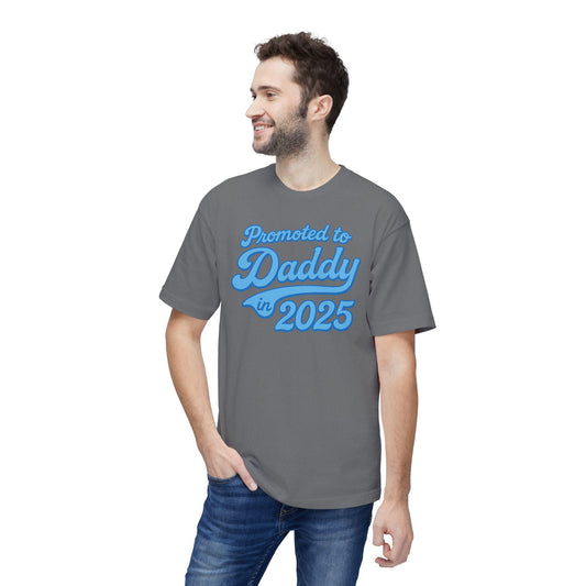 Father's Day Customizable Year 'Promoted to Daddy 2025; T-Shirt, New Dads Gift, Baby Announcement Tee, Baby Shower or Gender Reveal Shirt