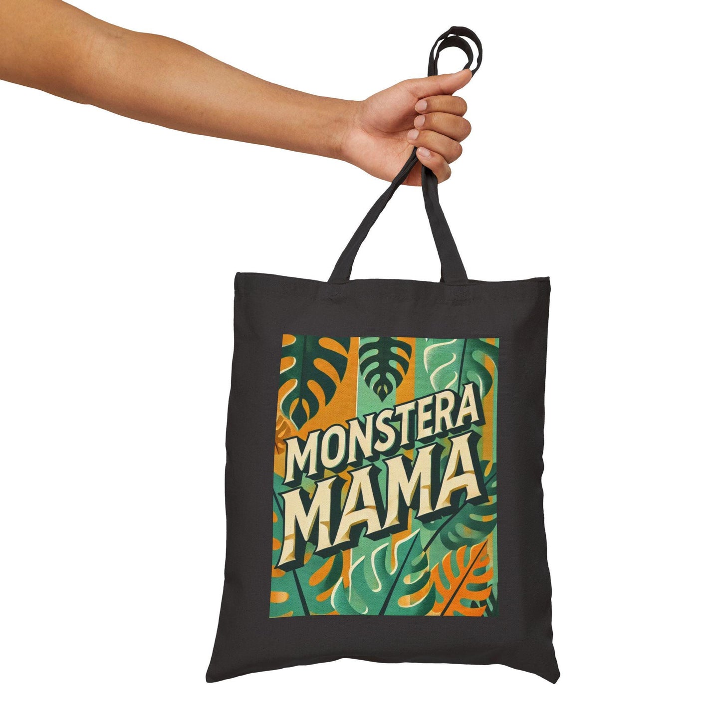 Canvas Tote Bag, Fun Monstera Mama Design, LGBT Eco-Friendly Market Bag, Queer Plant Lover Gift, Reusable Grocery Shopping, Gay Woman Gift