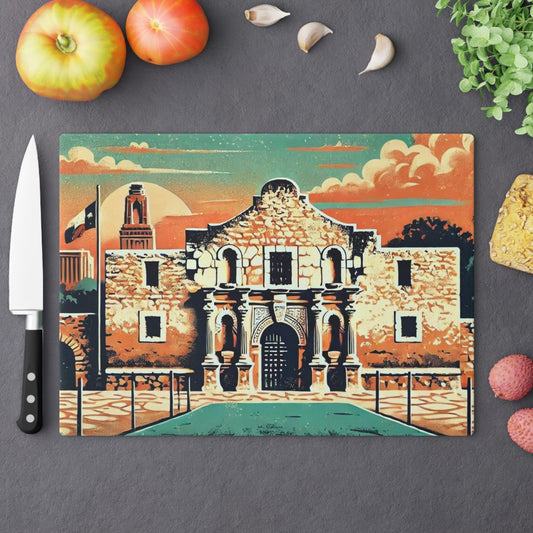Texas Cutting Board, The Alamo Design, Kitchen Home Decor, Housewarming Gift, Foodie Chef Gift, Texas Souvenir, Unique Custom Cutting Board