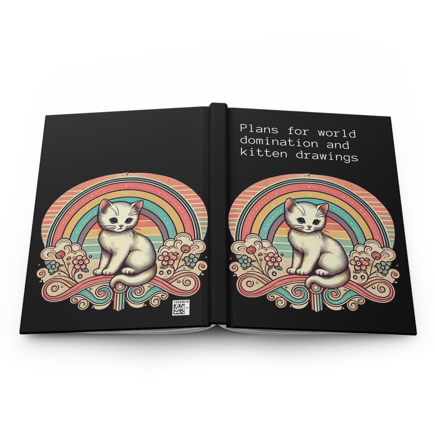 Cat Journal Hardcover - Funny Domination Vintage Design Matte Journal - Humorous Notebook, Book Lovers Gift, Retro Art Diary