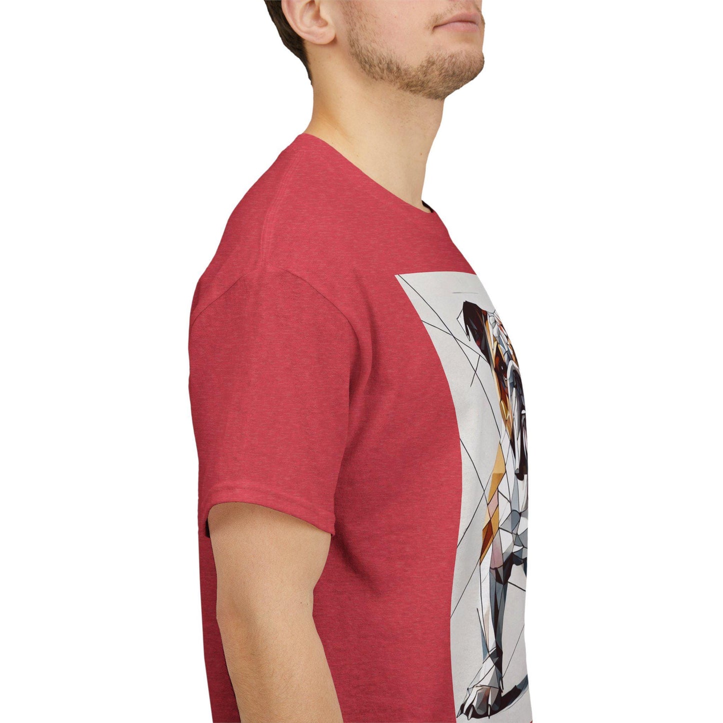 Dog Tee, Bulldog Modern Cubist Design, Unisex LGBT Bulldog Dog Lover Gift, Gay Graphic Top, Unisex Heavy Cotton T-shirt, 7 Colors