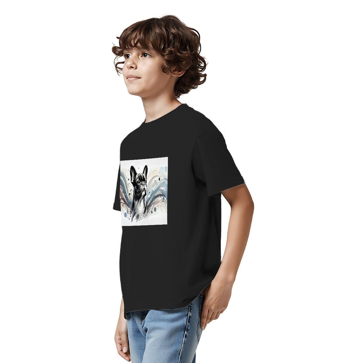 Kids Tee, Fun French Bulldog Youth T-Shirt, Unique Birthday Gift, Casual Vacation Wear, Original Art, Kid's Fashion Design, Back To School