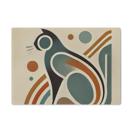 Mid-Century Cutting Board, Vintage Cat Kitchen Decor, Retro Chopping Block, Cooking Gift, Glass Serving Tray, Foodie Accessories