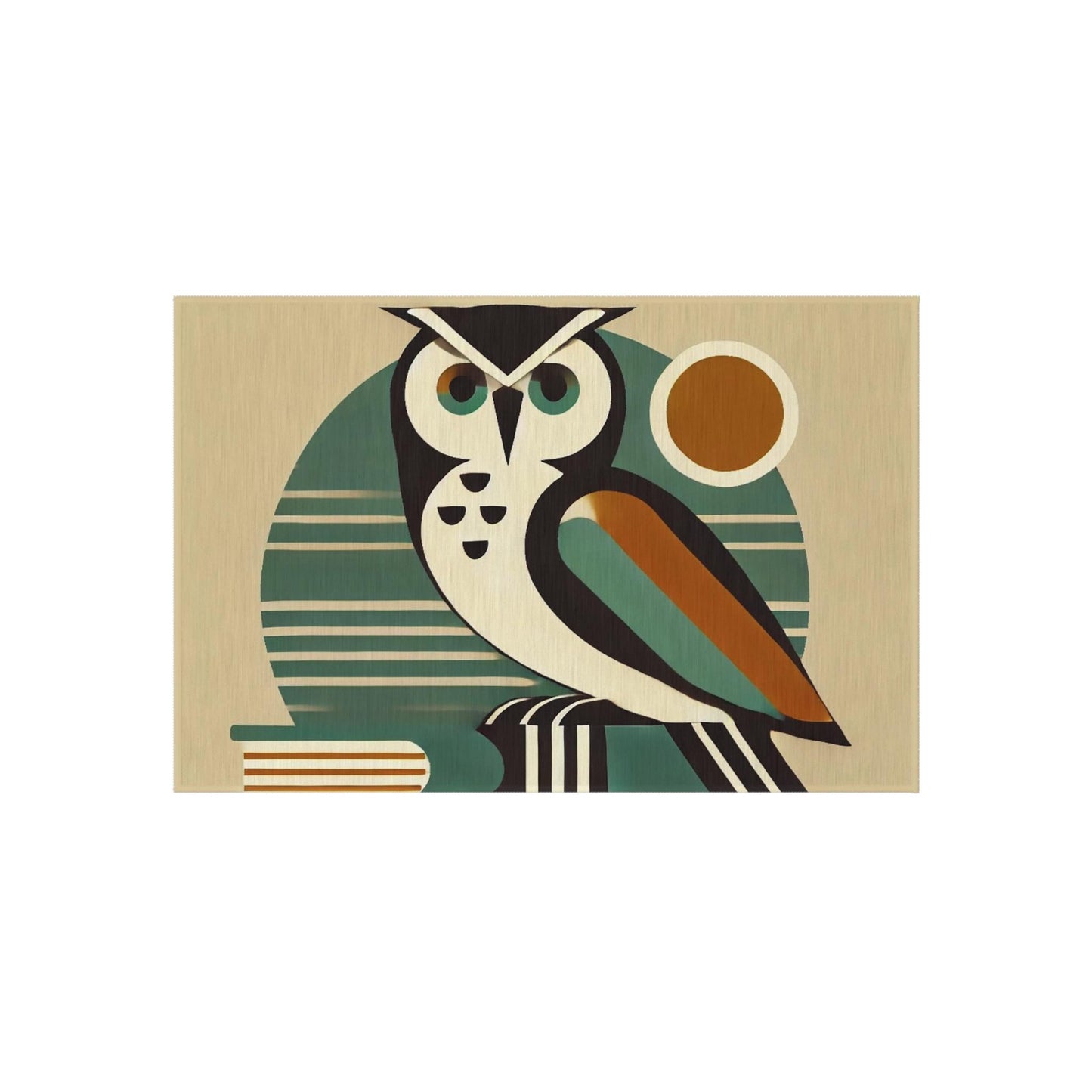 Owl Door Mat Mid-Century Modern, Outdoor Rug, Welcome, Patio Rug, Bauhaus, Retro Charm, Home Decor, Housewarming Gift, Porch, Indoor/Outdoor