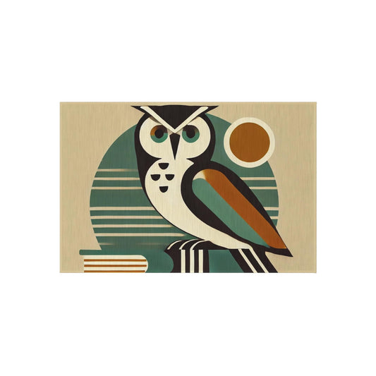Owl Door Mat Mid-Century Modern, Outdoor Rug, Welcome, Patio Rug, Bauhaus, Retro Charm, Home Decor, Housewarming Gift, Porch, Indoor/Outdoor