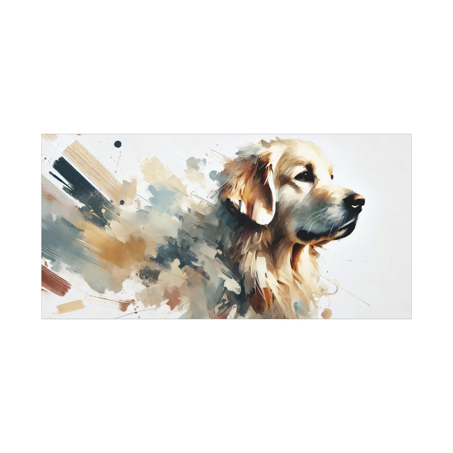 Canvas Print, Modern Impressionist Golden Retriever Portrait, LGBT Housewarming Gift, Gay Dog Lover, Original Stretched Wall Art, 7 Sizes