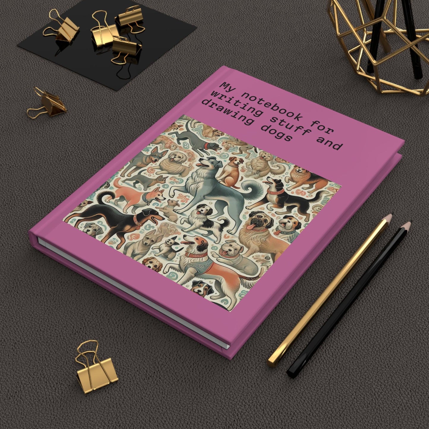 Dog Journal Hardcover - Funny Vintage Design Matte Journal - Humorous Notebook, Book Lovers Gift, Retro Art Diary, Dog Lover Gift