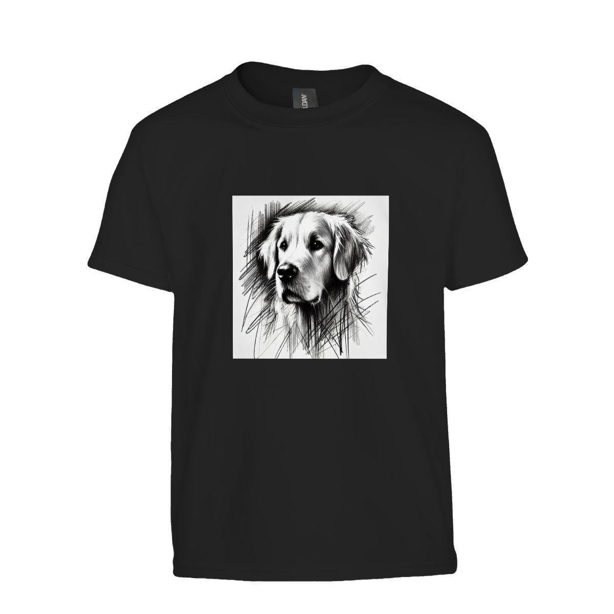 Kids Tee, Fun Golden Retriever Youth T-Shirt, Unique Birthday Gift, Casual Vacation Wear, Original Art Tee, Kid's Fashion, Back To School