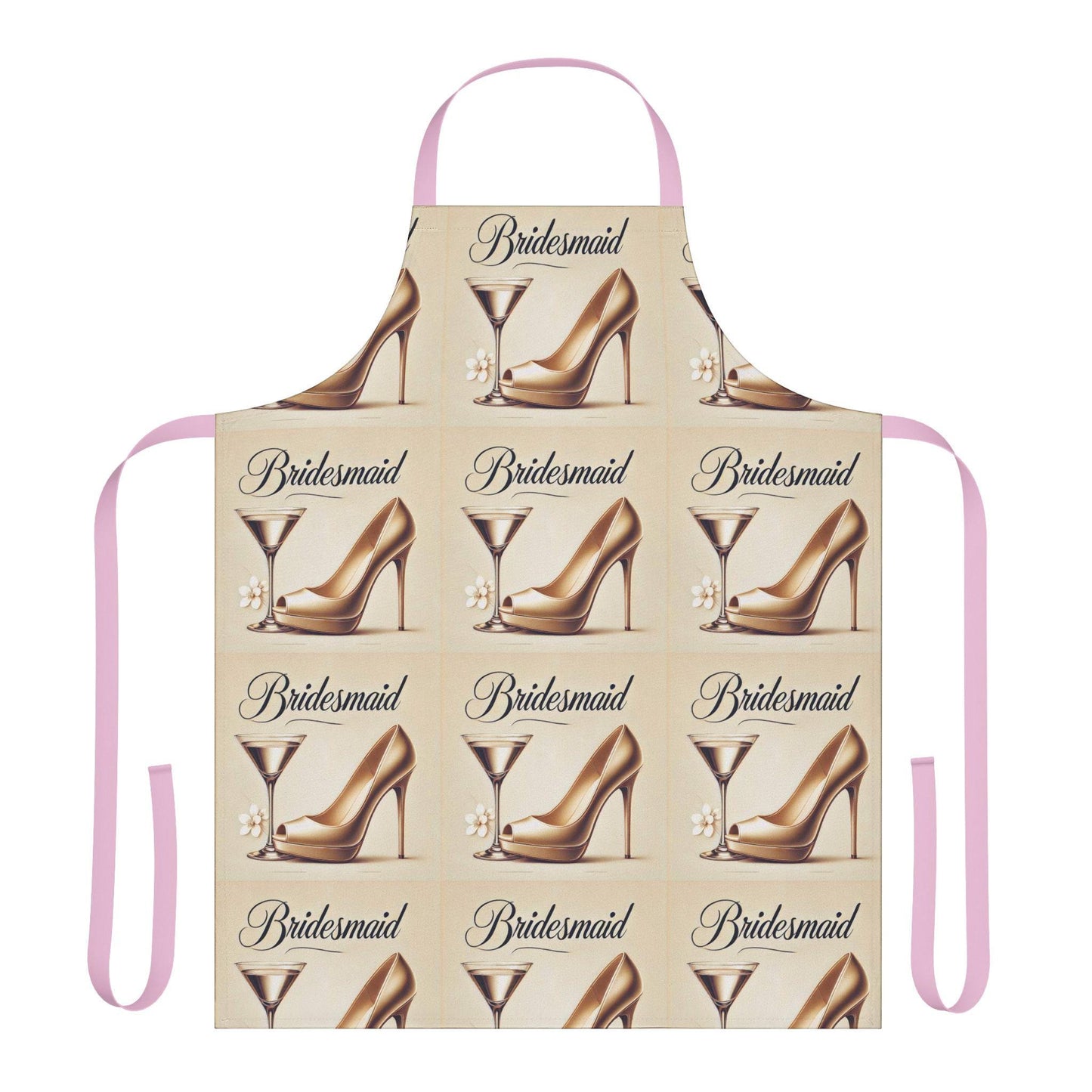 Bridesmaid Gift Apron, 5-Color Straps to Choose From, Wedding Party Gifts, Kiss the Cook, Newlyweds