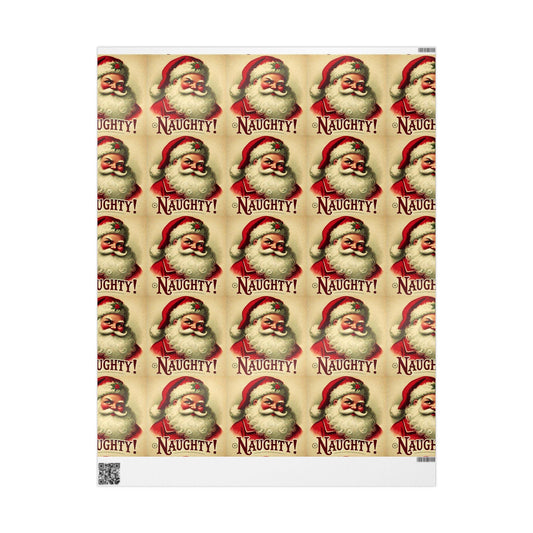 Naughty Santa Wrapping Paper, Funny Gift Wrap for Christmas Presents
