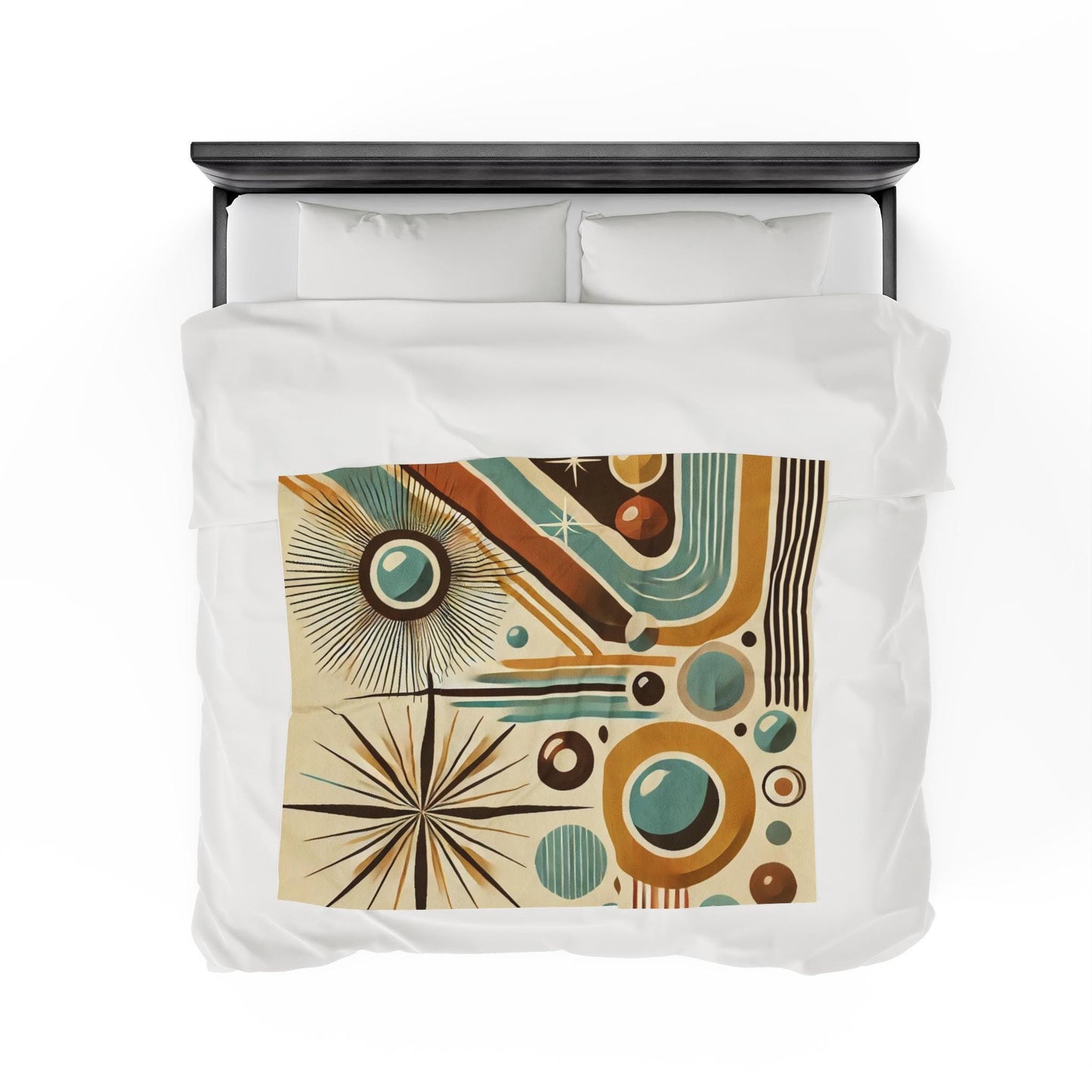 Plush Blanket, Mid-Century Modern Design, Soft Fleece Throw, Housewarming Gift, Chic Home Decor, Bauhaus Theme, Warm Bedding