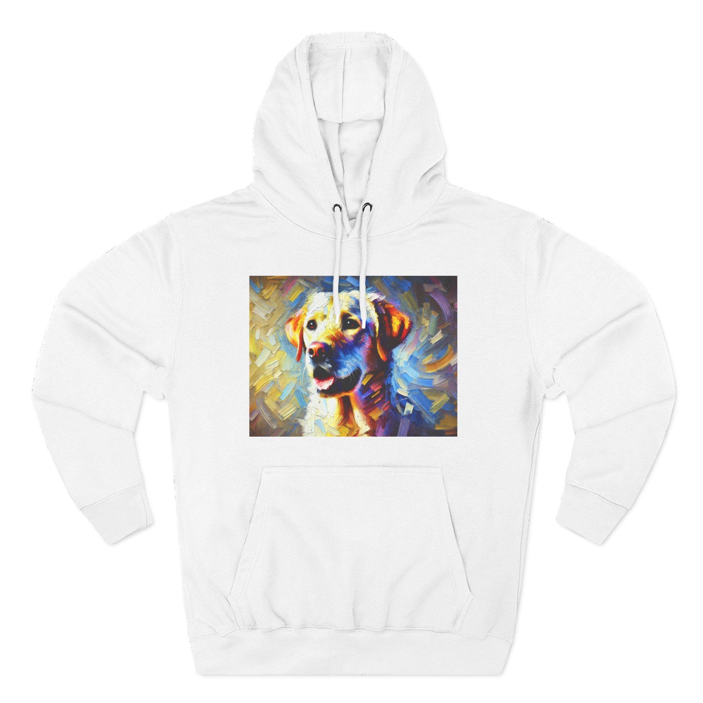 Labrador Retriever Fleece Hoodie, Colorful Pet Lover Apparel, Modern Dog Portrait Sweatshirt, Cozy Birthday Gift Idea, Soft Lab Dog Hoodie