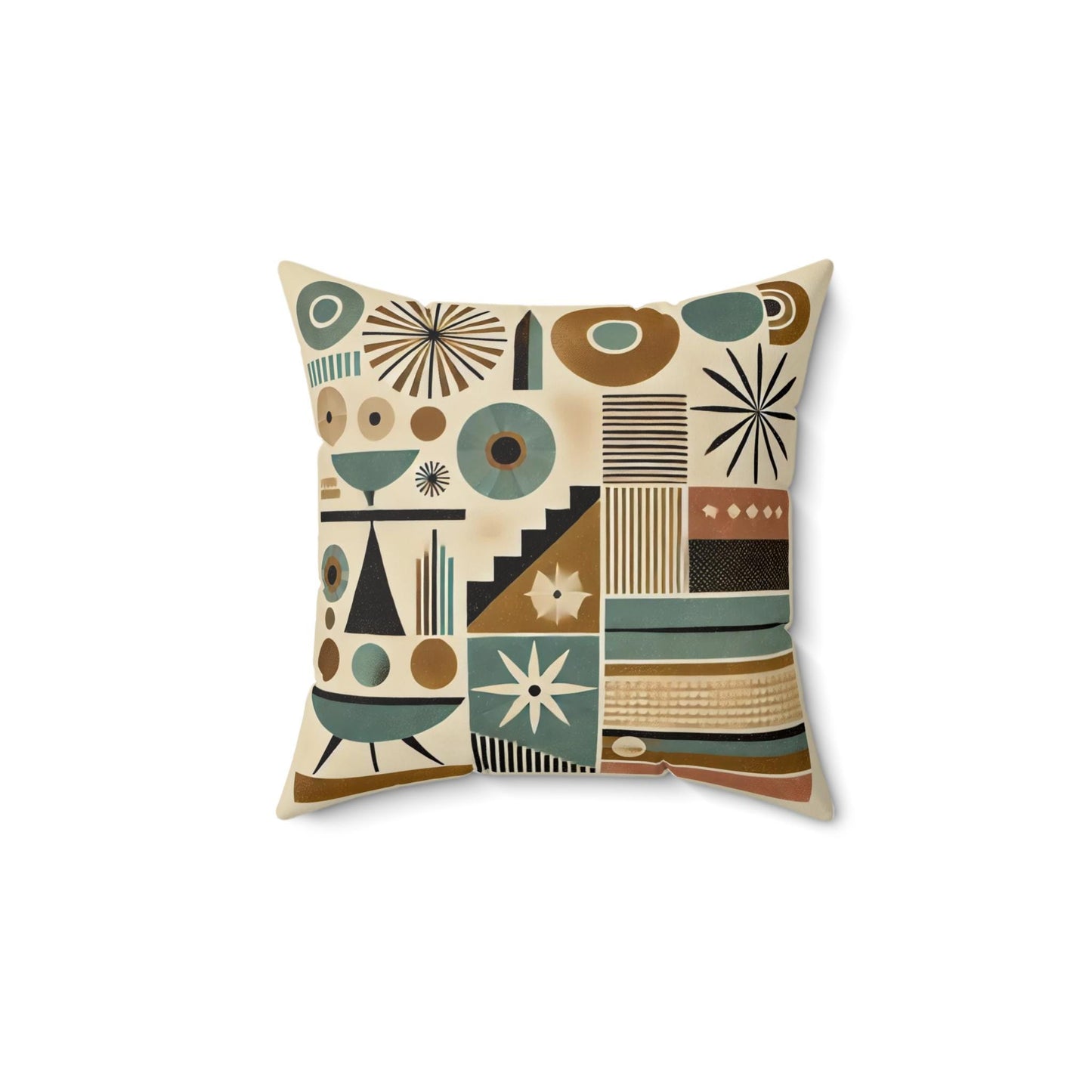 Mid-Century Modern Theme Throw Pillow (14"x14" Square), Housewarming Gifts and Decor, Birthday Gift, Christmas Gift