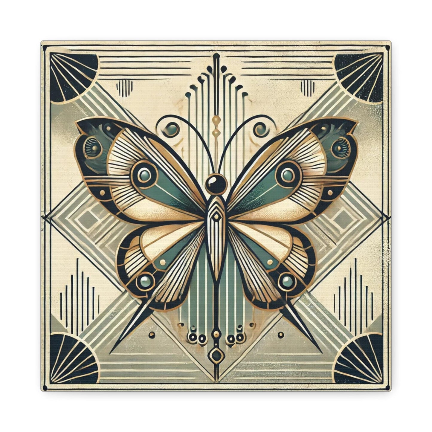 Butterfly Canvas Print, Art Deco Design - Wall Art, Home Decor, Nature Art Lover Gift, Nature Inspired Print, Boho Wall Decor