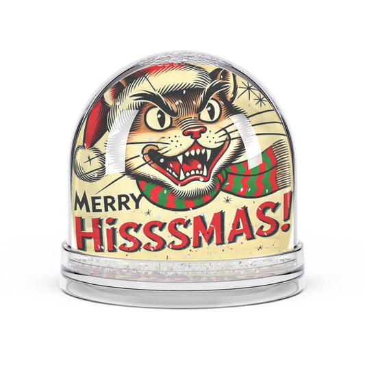 Christmas Cat Snow Globe, Merry Hisssmas!, Funny Christmas Gift for Cat Lovers