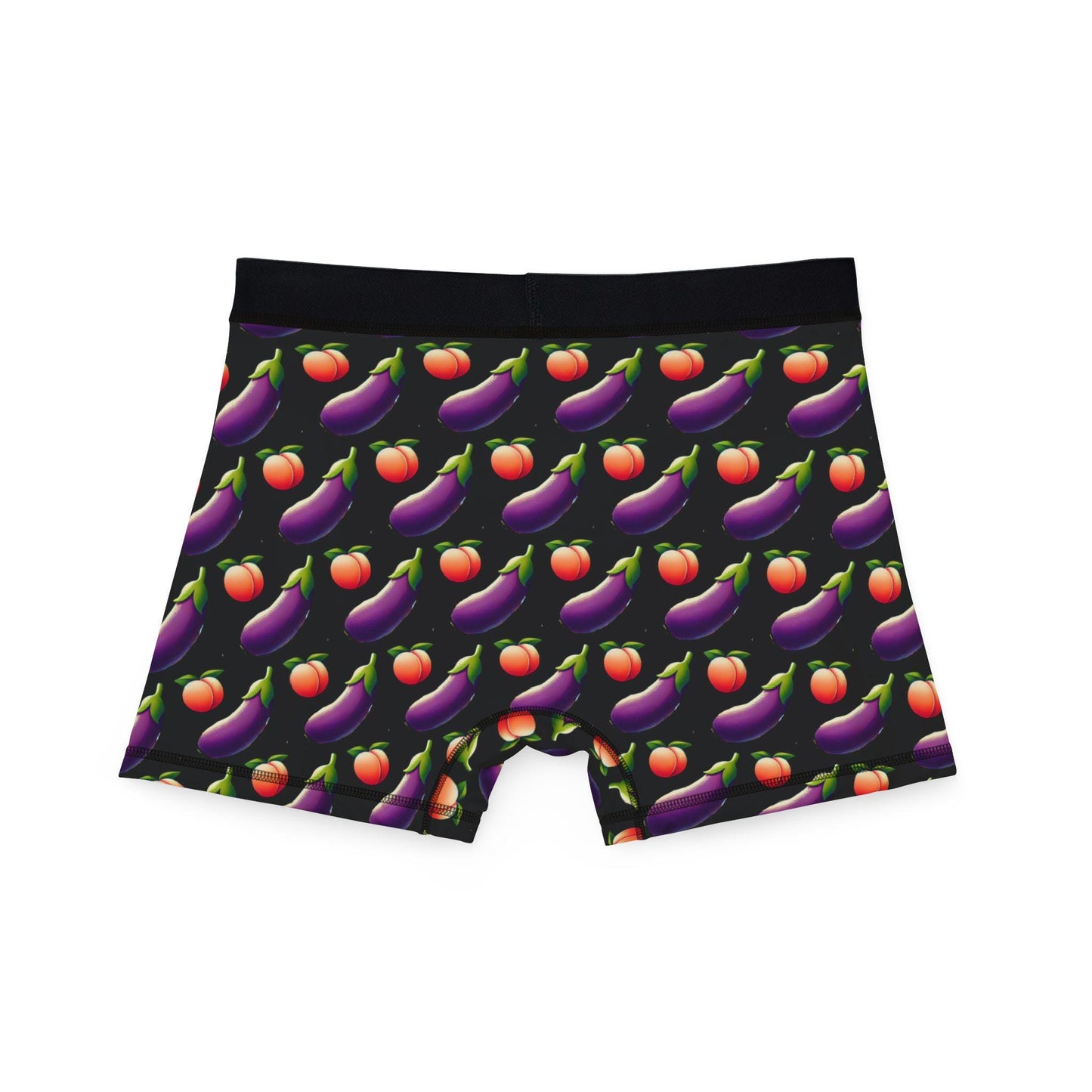 Men's Boxers, Funny Peach & Eggplant Emojis Design, Spicy Underwear Gift for Men, Sexy Soft Boxer Briefs, Birthday Anniversary Present