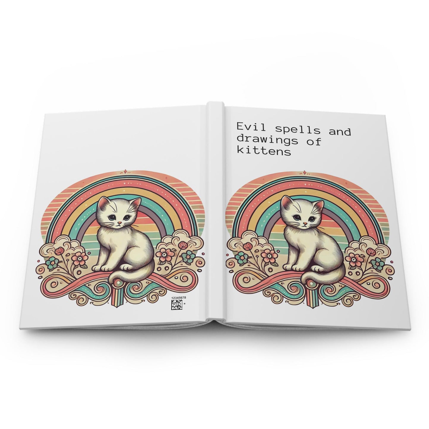 Cat Journal Hardcover - Funny Spells Vintage Design Matte Journal - Humorous Notebook, Book Lovers Gift, Retro Art Diary