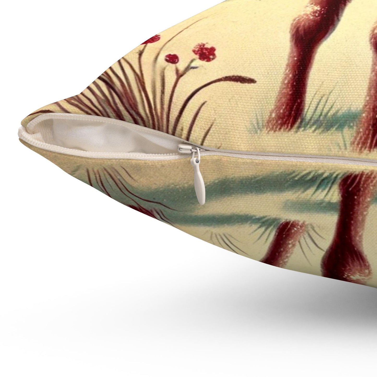 Christmas Throw Pillow Rudolph (14"x14" Square), Holiday Gifts, Christmas Decor, Rudolph the Red-Nosed Reindeer