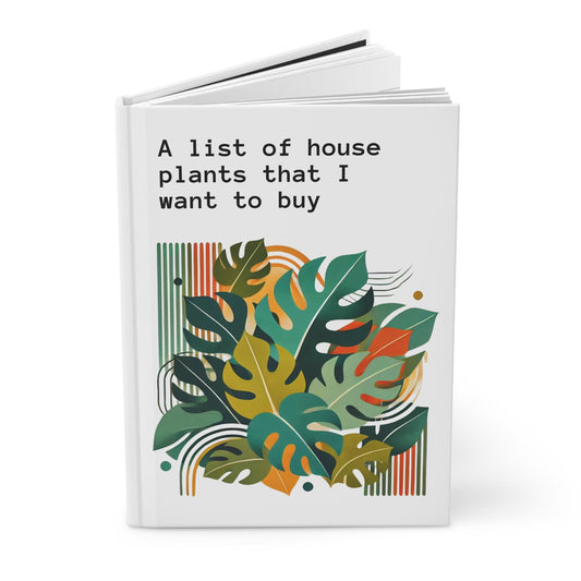 Journal Hardcover, Funny House Plants Mid-Century Modern Design Matte Journal, Humorous Notebook Gift, Retro Art Diary