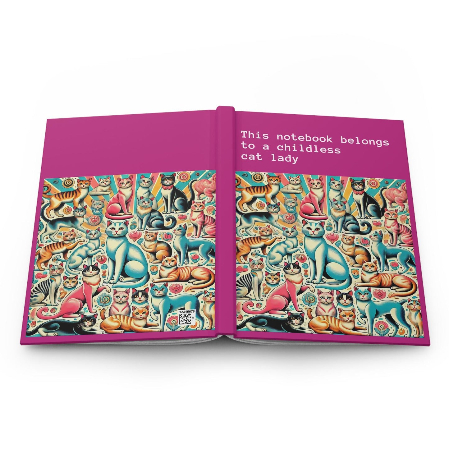 Cat Lady Journal Hardcover - Funny Vintage Design Matte Journal - Humorous Notebook, Book Lovers Gift, Retro Art Diary, Childless Cat Lady