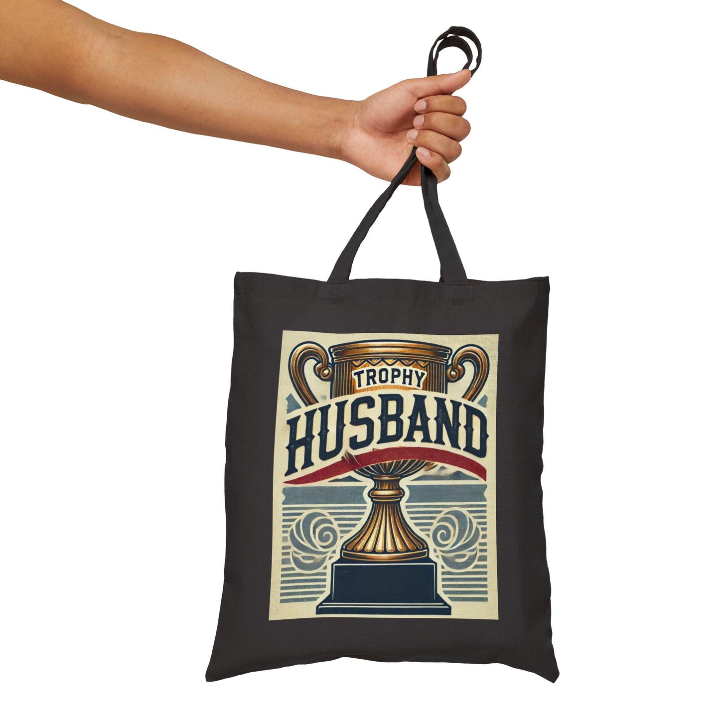 Canvas Tote Bag, Fun Trophy Husband Design, LGBT Eco-Friendly Bag, Queer Book Lover Gift, Reusable Shopping Bag, Gay Gift