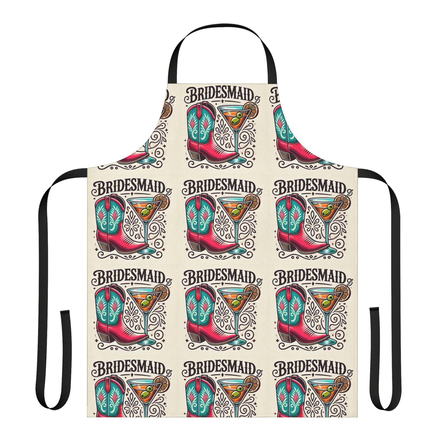 Bridesmaid Gift Apron, 5-Color Straps to Choose From, Wedding Party Gifts, Kiss the Cook, Newlyweds