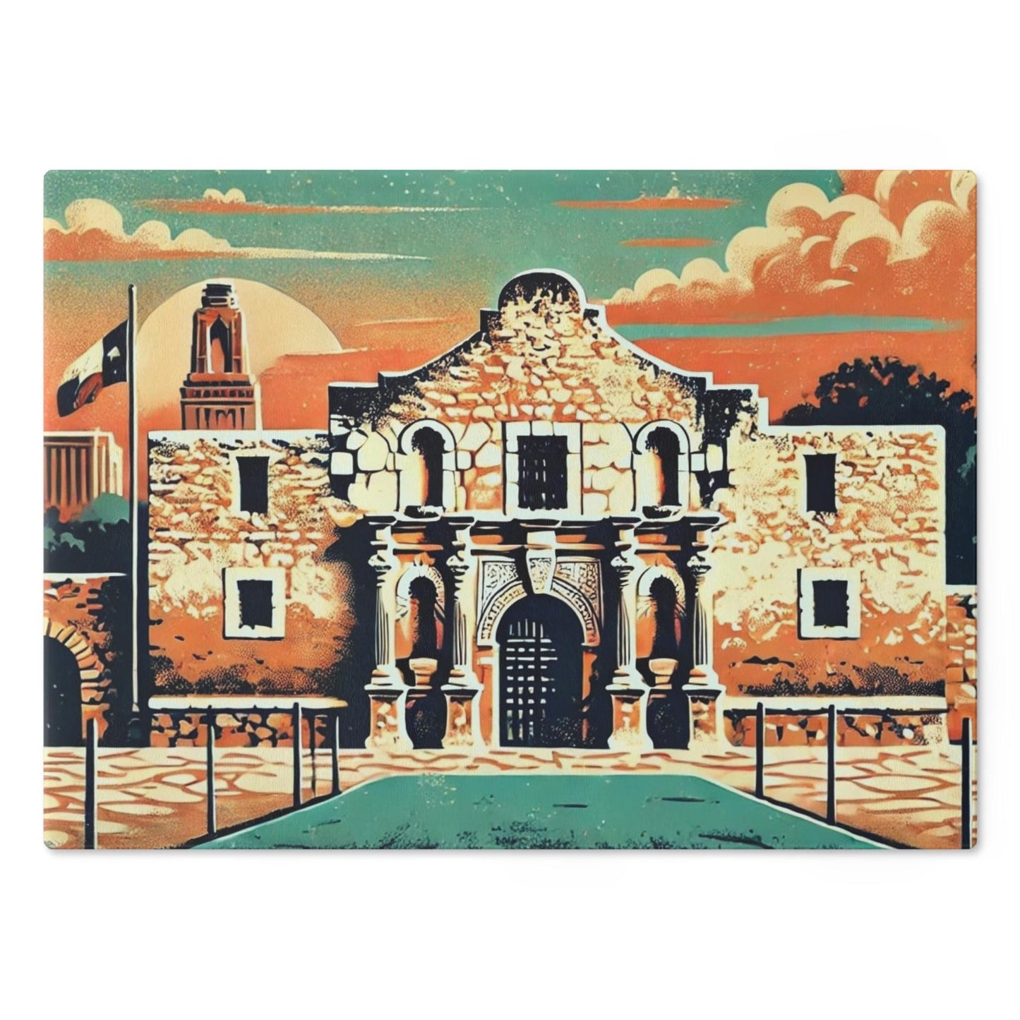 Texas Cutting Board, The Alamo Design, Kitchen Home Decor, Housewarming Gift, Foodie Chef Gift, Texas Souvenir, Unique Custom Cutting Board