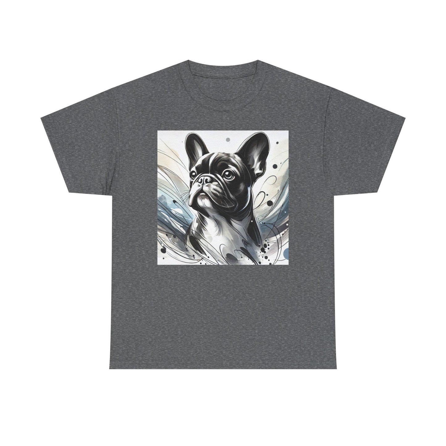 Dog Tee, French Bulldog Watercolor Design, Unisex LGBT Frenchie Dog Lover Gift, Gay Graphic Top, Unisex Heavy Cotton T-shirt, 7 Colors