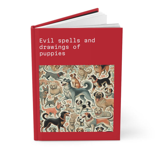 Dog Journal Hardcover - Funny Spells Vintage Design Matte Journal - Humorous Notebook, Book Lovers Gift, Retro Art Diary, Dog Lover Gift