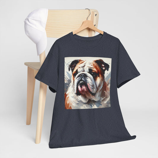 Dog Tee, Bulldog Modern Watercolor Design, Unisex LGBT Bulldog Dog Lover Gift, Gay Graphic Top, Unisex Heavy Cotton T-shirt, 7 Colors