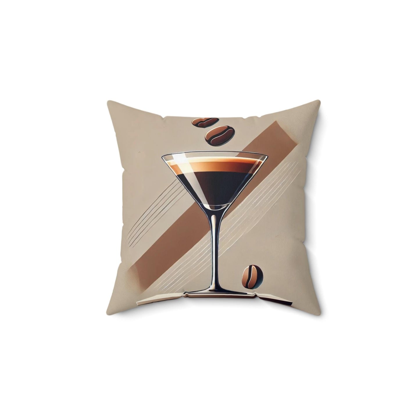 Square Pillow Modern Espresso Martini Design, Housewarming Gift, Retro Charm, Soft Throw Pillow, Fun Accent Home Decor, Martini Lover Gift